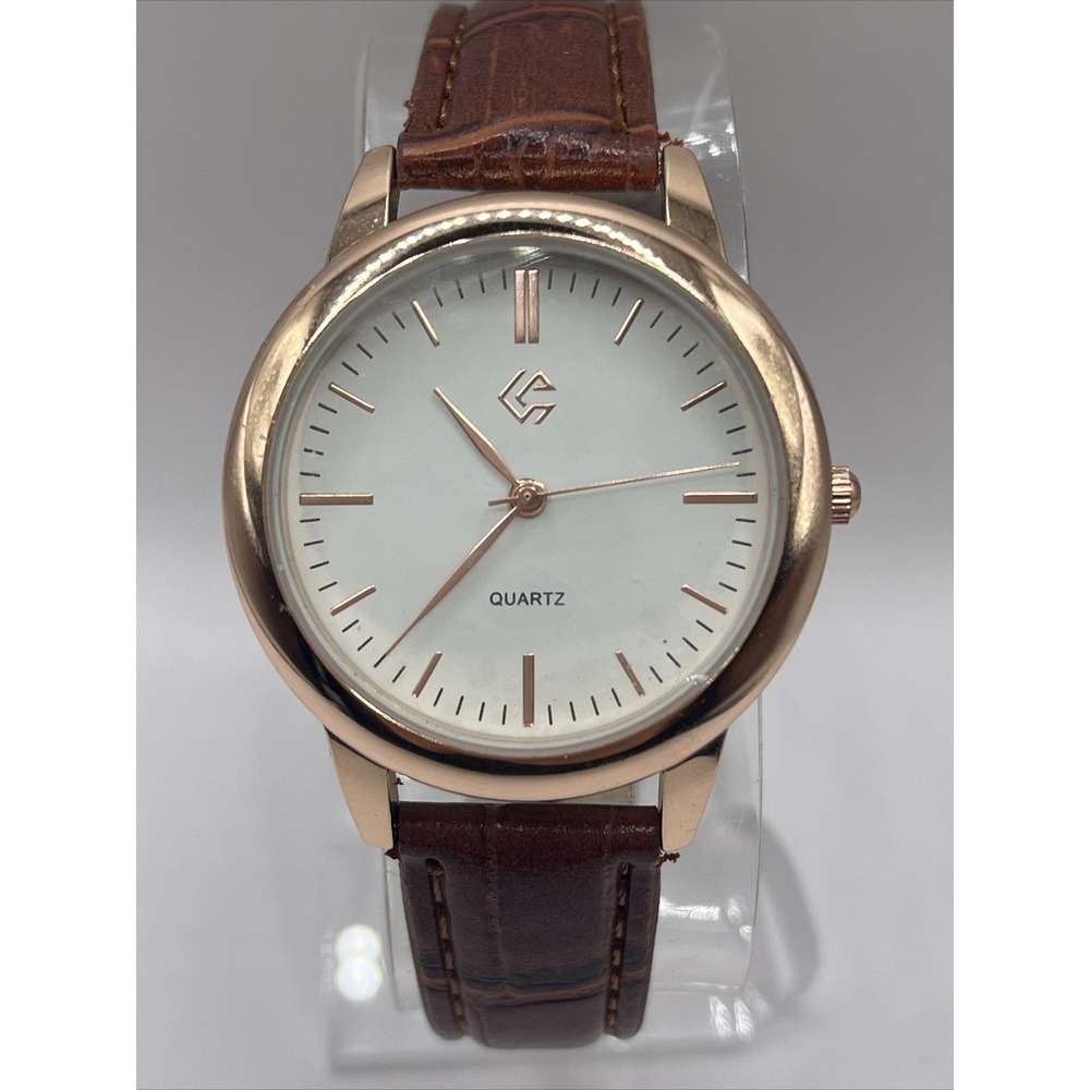 CG Women's Quartz Watch Brown Croc Embossed Band- New Battery